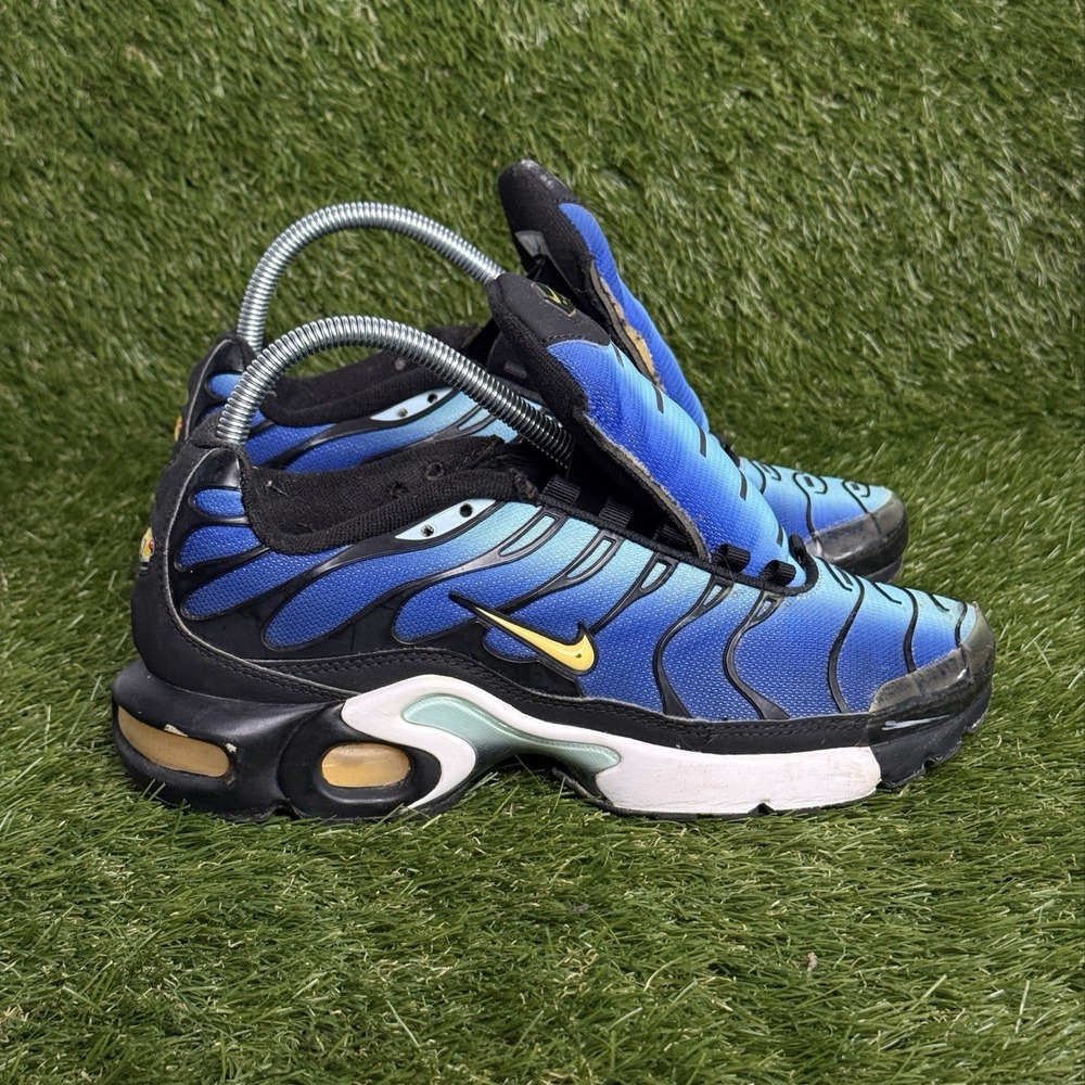 Nike Air Max Plus GS Boys Size 7Y Blue Black Yellow Youth Sneakers BV7426-003